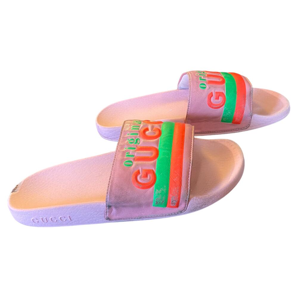 Gucci Limited Edition Authentic Neon Pink Pool Beach Slides Size 6 - Picture 4 of 12